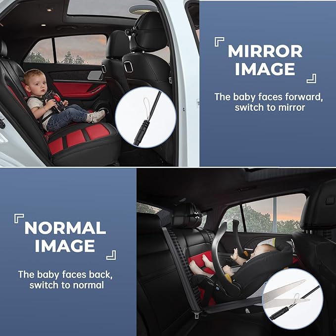 Baby Car Mirror with 4.3'' HD Night Vision Function Display, Safety Car Seat Camera for Infant Newborn,Baby Mirror with Clear Vision & 360° Rotation,Shatterproof & Easy Installation for All Vehicles