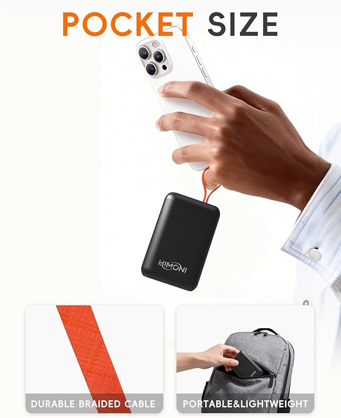 𝟭𝟮𝗩/𝟱𝗩 𝟮𝗔 𝟯𝗔 𝟮𝟬𝟬𝟬𝟬𝗺𝗔𝗵 Heated Jacket Battery Pack for Wulcea, Genovega, Kemimoto, Power Bank with LED Display for Heated Jacket Vest Pants Gear Chair Seats Blanket