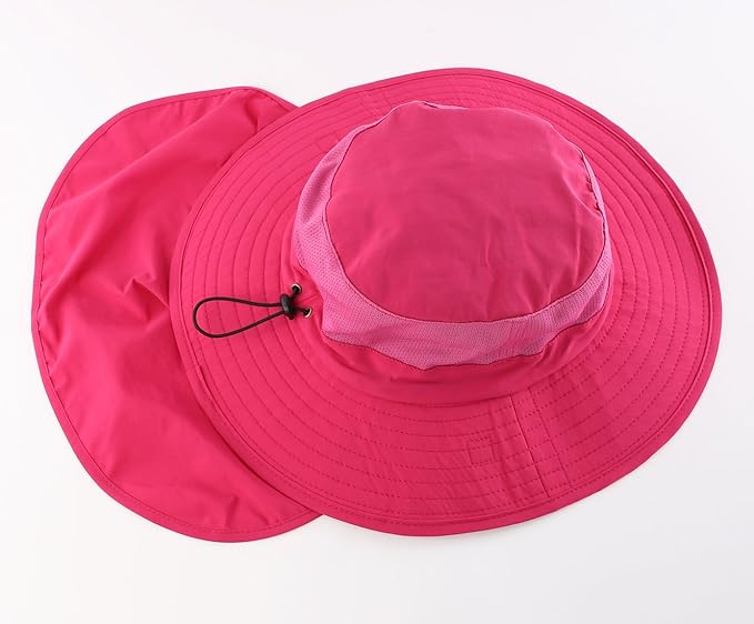Home Prefer Outdoor UPF50+ Mesh Sun Hat Wide Brim Fishing Hat with Neck Flap Sun Hat for Men Women