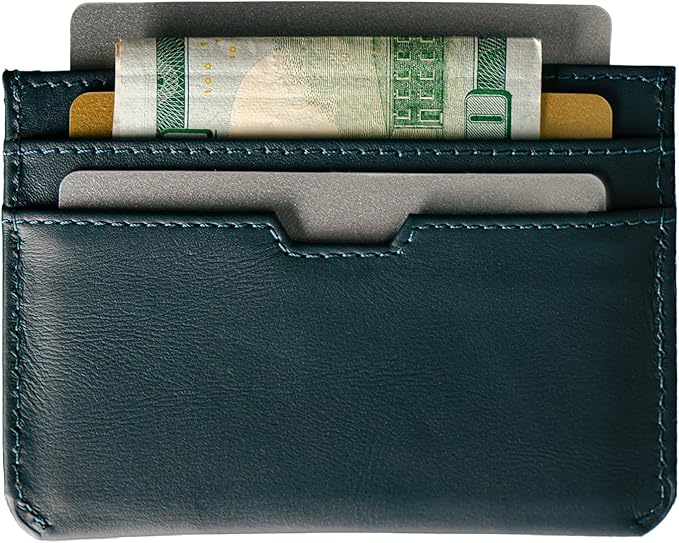 Vaultskin MOORGATE Slim Card Holder - Minimalist Leather Wallet, RFID Blocking Sleeve, Fits Front Pocket, for Men and Women