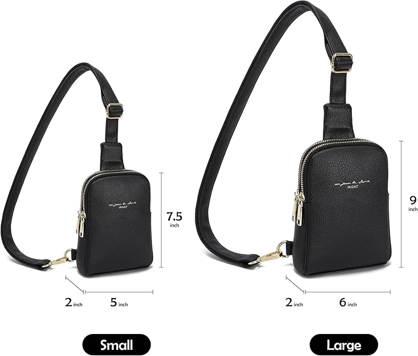 INICAT Travel Small Crossbody Sling Bags Women Cross Body Purses Passport Holder Vegan Leather Fanny Packs Birthday Gifts