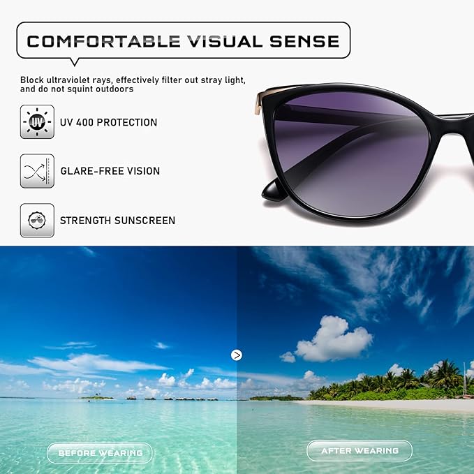 Trendy Cat Eye Sunglasses for Women Fashion Cateye UV400 Protection Glasses CL22017