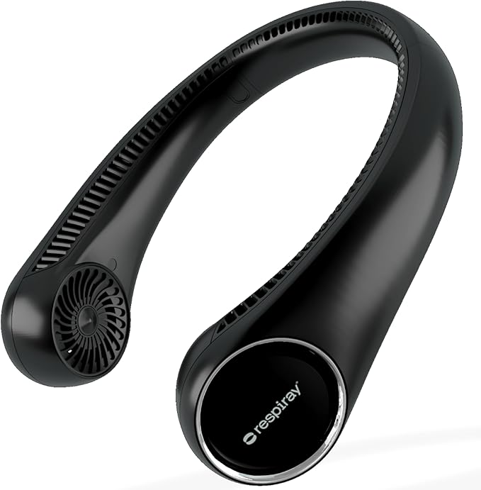 Portable Neck Fan – Hands Free Quiet 20dB Cooling Neck Fan, 17-Hour 4000mAh Battery, 3 Speeds, Wearable Fan for Neck Fans that Blow Cold Air, Personal Fans Portable Rechargeable (Black)