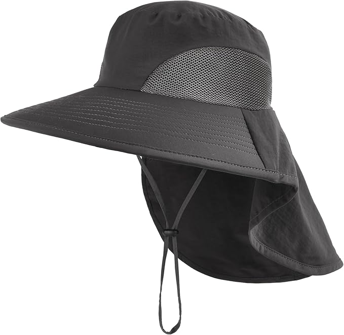 Camptrace Sun Hats for Women Men UPF 50+ UV Protection Wide Brim Hiking Fishing Hat with Neck Flap
