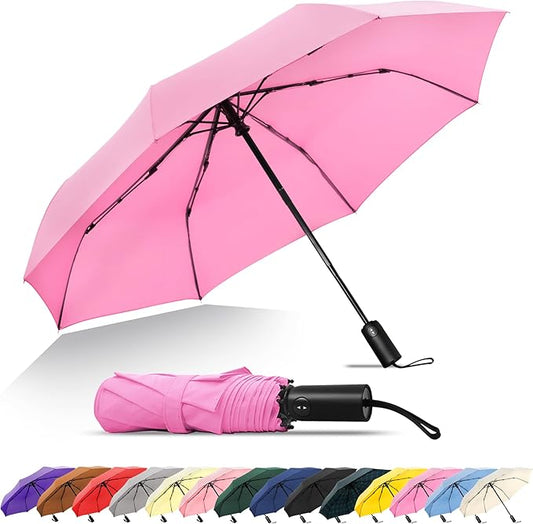SoulRain Travel Umbrella - Compact Umbrella for Rain - Perfect Large Auto Folding Umbrella - Ideal Car umbrella, Small umbrella, and Travel Companion