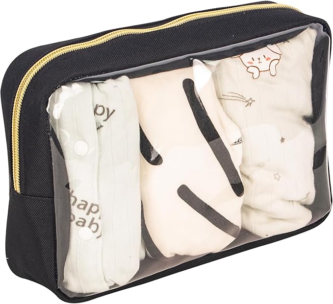 TSA Approved 5-Piece Diaper Bag Organizer Pouch Set Clear Waterproof TPU Kids Toiletry Storage Set Travel Packing Clutch Cube Bags for Baby Nursing