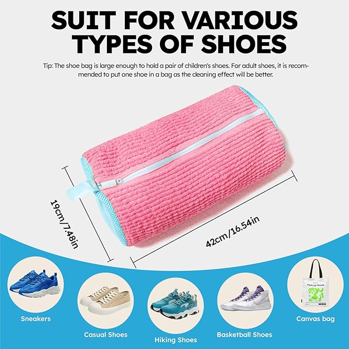 Shoe Washing Machine Bag: Shoe Bag for Washing Machine - Reusable Shoe Cleaning Bag for Sneaker Tennis Shoes Unstain Cleaner Kit