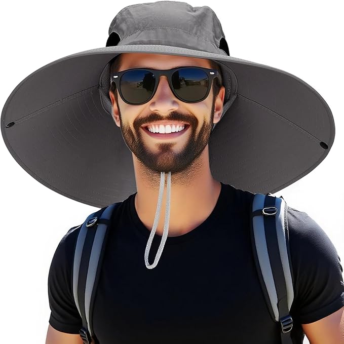 Super Wide Brim Fishing Hat for Men and Women,UPF50+ Waterproof Bucket Hat for Fishing, Hiking, Camping