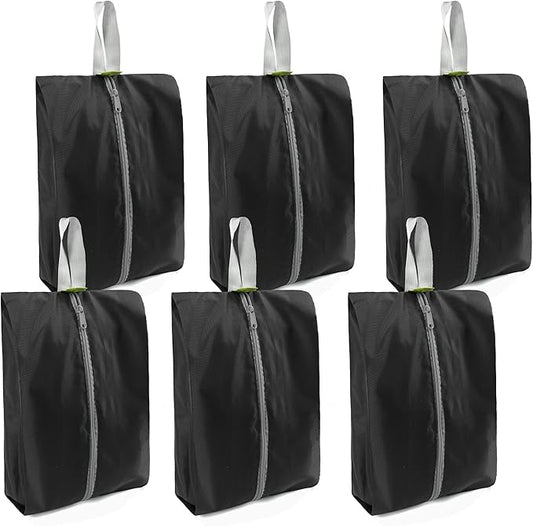 BeeGreen Black Shoe Organizer Set - 6 Pack Shoe Bags For Travel with Zipper Closure and Handle,Stylish and Portable Nylon Shoe Storage for Men and Women's Travel Gifts and Home Storage