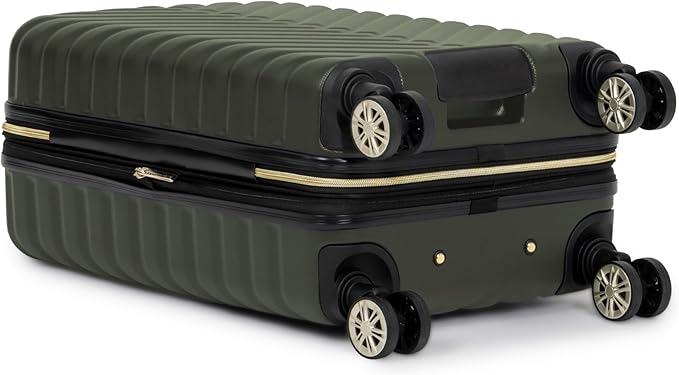 Kenneth Cole REACTION Women's Madison Square Hardside Chevron Expandable Luggage, Olive, 2-Piece Set (20" & 28")