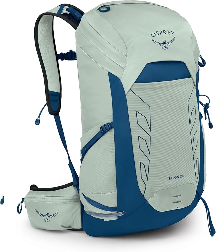 Osprey Talon 26L Men's Lightweight Hiking Backpack - Daypack for Travel & Camping, Frosty Mint Green/Night Shift