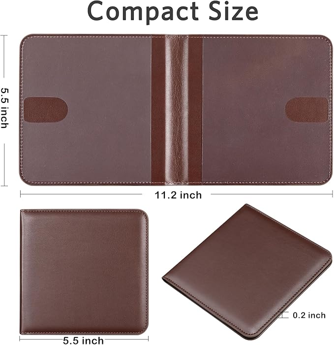 CoBak Car Registration and Insurance Holder - Vehicle Glove Box Car Organizer, Auto Truck Comparment Accessories Case for Essential Document, Driver License, Cards (Deep Brown)