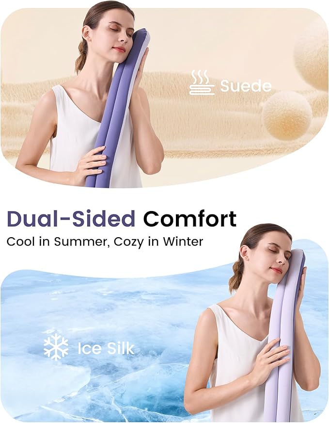 Travel Pillow, Neck Pillow – Ergonomic Memory Foam Pillow for Airplane, Adjustable & Ultra-Lightweight with Dual-Sided Fabric for Flight, Car, and Office Use, Purple