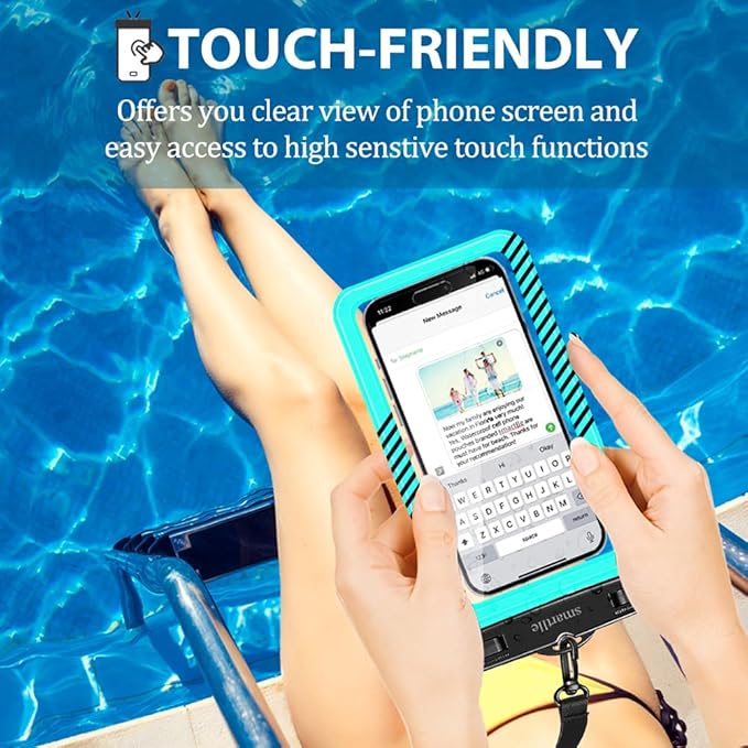 Waterproof Phone Pouches Bags Holder, Cell Phone Water Protectors 4 Pack for Swimming, IPX8 Waterproof Phone case Cover for iPhone 15 14 13 Pro Max 12 11, for Galaxy S24 S23 Ultra Up to 7"