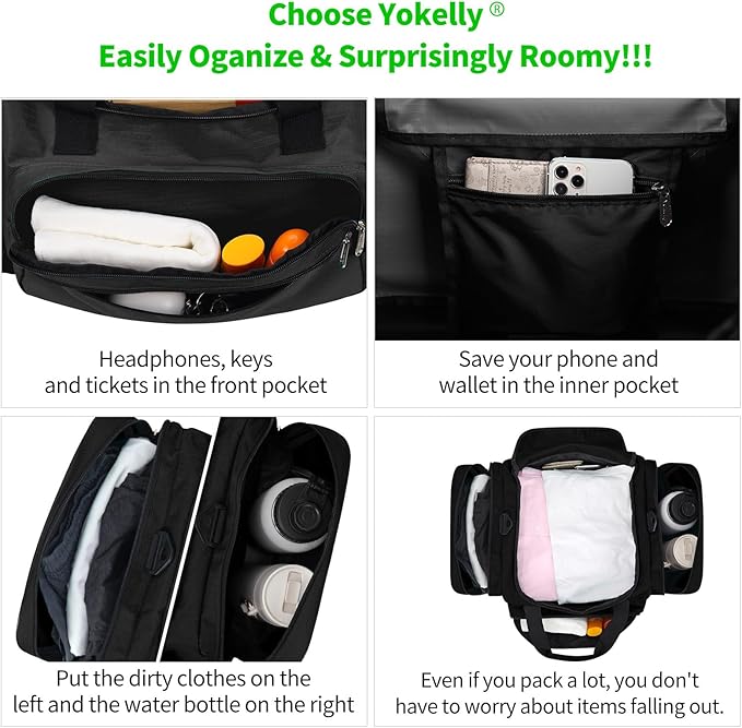 Sports Duffel Bag 26 Inch Travel Gym Duffle - Black