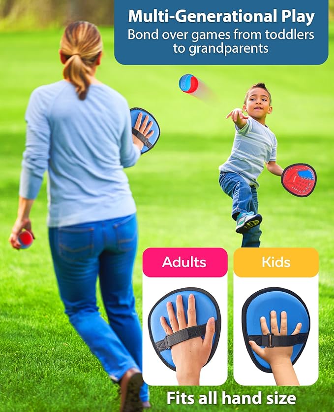 JoyCat Toss and Catch Ball Game Set,Kids Toddler Baseball Glove,Beach Yard Games,Sports&Outdoor Kids Toys,Birthday for 3 4 5 6 7 8 9 10+Year Old Boys Girls
