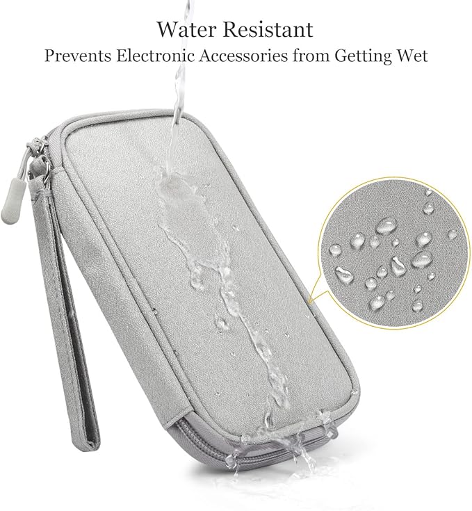 Electronic Organizer Small Travel Cable Organizer Bag, Digital Gadget Organizer Case, Waterproof Travel Gear Storage Carrying Sleeve Pouch for Cable, USB, Earphones, Portable Hard Drives, Power Banks