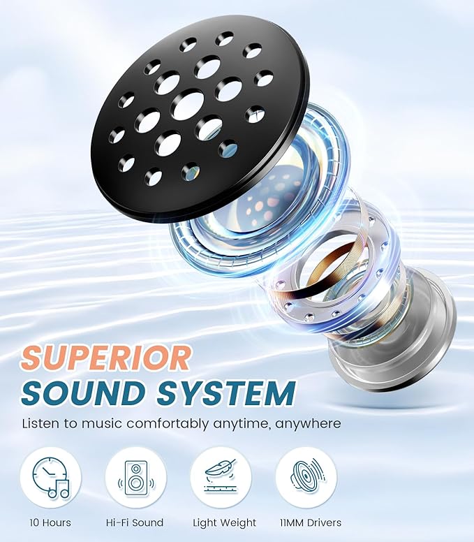 Voerou Sleeping Headphones Bluetooth 5.4 Headband, Wireless Music Eye Mask with HD Stereo Speakers, Headband Headphones for Side Sleepers, Christmas Cool Tech Gadgets Gifts for Men Women Teen Boys