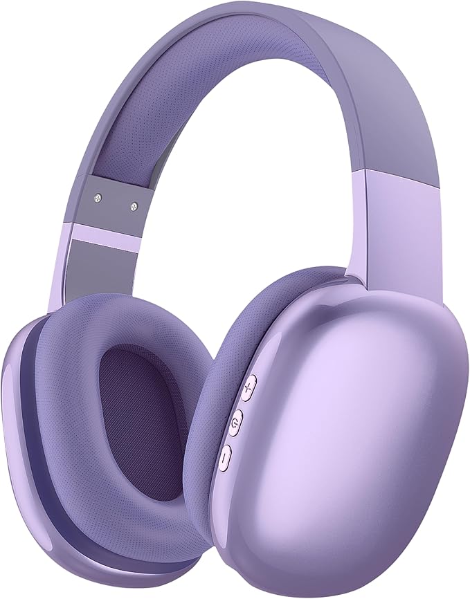Gabba Goods Wireless Over Ear Bluetooth Headphones with Microphone - Wireless Headset -Noise Reduction - Bluetooth, Wired,Built in Micro SD for Travel, Home, Work TV,PC,Gaming,Cellphone (Lavender)