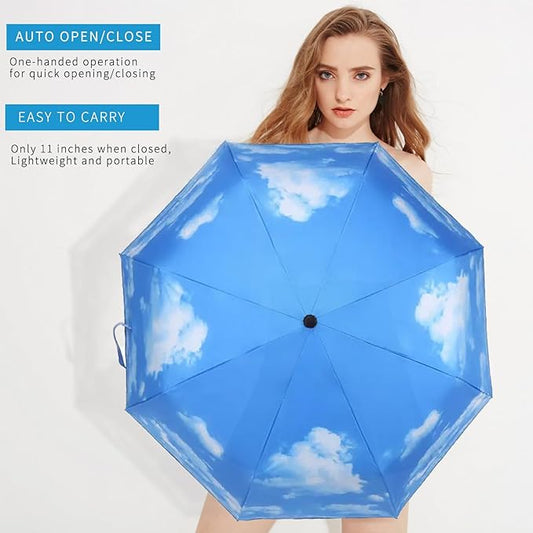 MRTLLOA 42/49 Inch Compact Windproof Travel Umbrella for Rain, Lightweight, Portable, Automatic, Strong, Waterproof Folding Umbrellas for Women, Men and Teenagers