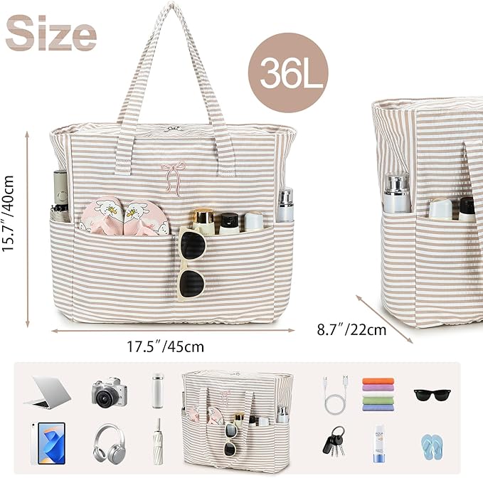 Beach Pool Bags Tote for Women Ladies Large Gym Tote Carry On Bag With Wet Compartment for Weekender Travel Waterproof