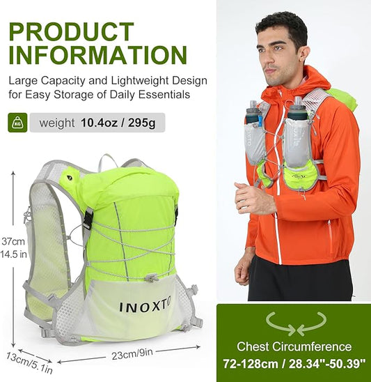 Running Hydration Vest Backpack, Lightweight Water Backpack with 1.6L Water Bladder Daypack for Women Men,Adjustable Running Vest Pack for Trail Running Hiking Cycling Race Marathon