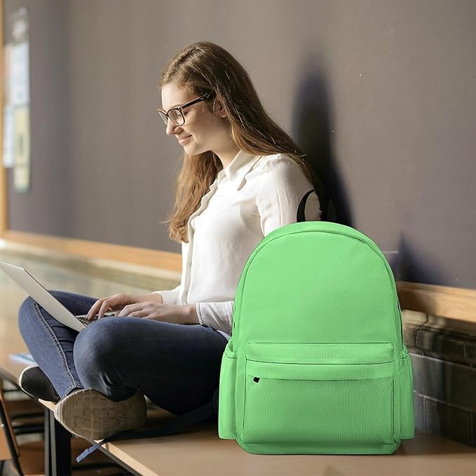 Mint Green Backpack Adult Travel Daybag for Women Men College Backpack for Vacation Hiking Camping Bag
