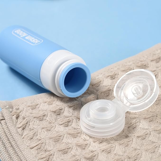 20 Pack Travel Bottles Set, TSA Approved Travel Size Toiletries Containers, Leak Proof Shampoo and Conditioner Bottles, Refillable Travel Essentials Toiletry Bottles (Light Color)