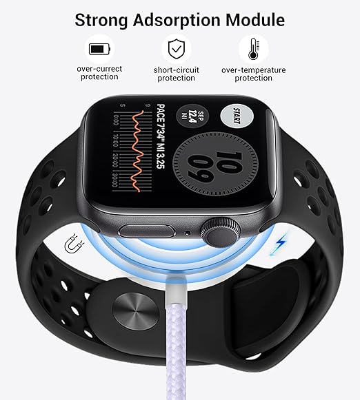 Temdan for Travel Vacation Essentials,3 in 2 USB C Cable for Apple Watch Charger/iPhone 17 Charger/Lightning,Multi Charging Cable Cord,Camping Essentials,Designed for iWatch &iPhone 16-12-5FT Purple