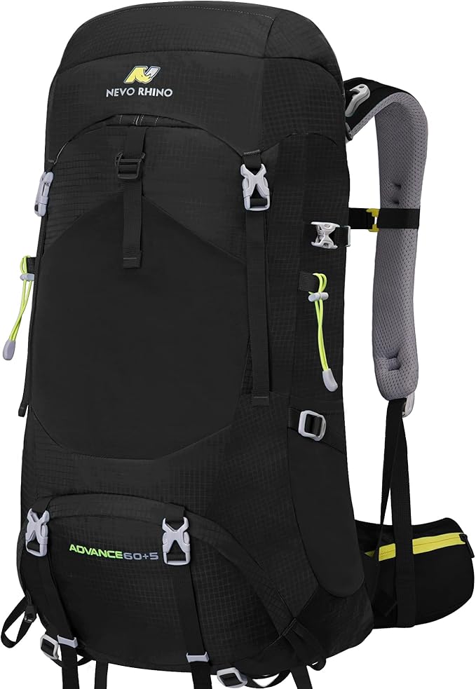 N NEVO RHINO Internal Frame Hiking Backpack 50/60/65/70/80L, Mountain Climbing Camping Backpack Daypack Waterproof Rain Cover | Mountain Climbing, Camping Backpack, Daypack, Waterproof, Rain Cover