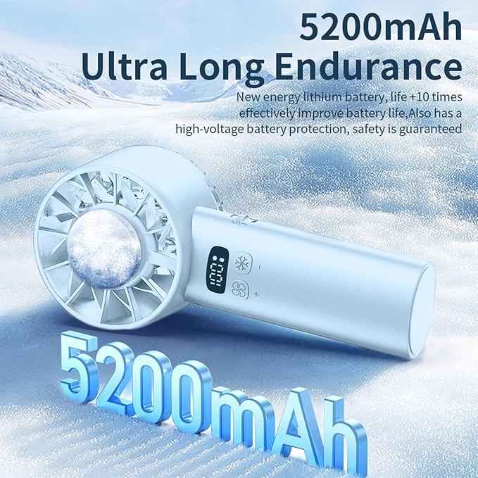 Viraagyiyou Portable Handheld Mini Turbo Jet Fan - USB Rechargeable with 12-16 Working Hours & Built - in Power Bank, Ideal for Outdoor/Travel/Vacation/Concerts