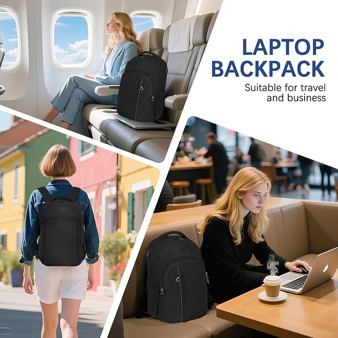 LARIPOP Extra Large Backpack,17.3 Inch Business Laptop backpack for Men Women with USB Charging Port,Water-Resistant Laptopack Weekender Daypack for Work College Computer