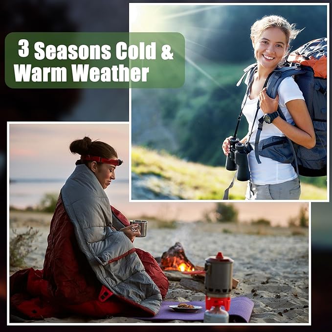 VitalCozy 24 Pcs Sleeping Bags for Adults Bulk Lightweight Waterproof Backpacking Camping Sleeping Bag with Compression Sack, Portable Compact for Winter Hiking Outdoor Camping Essential