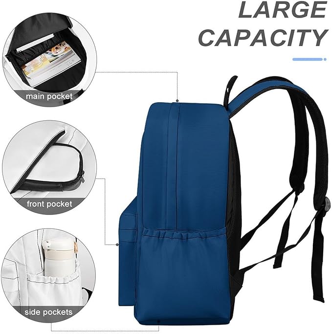 Tibetan Blue Backpack Adult Travel Daybag for Women Men College Backpack for Vacation Hiking Camping Bag