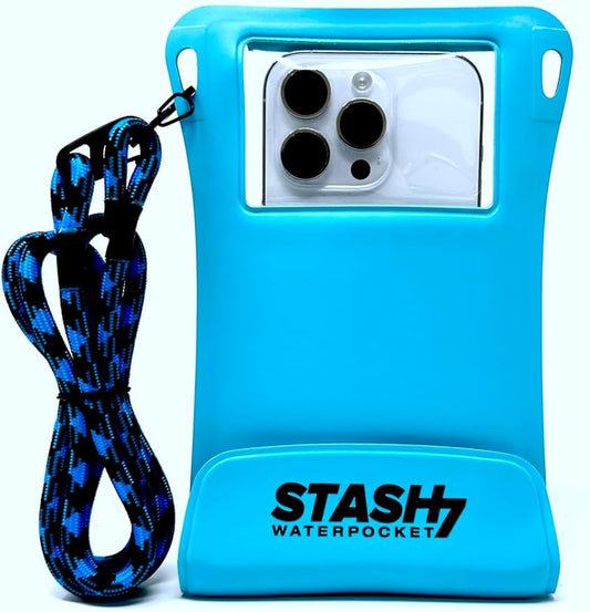 Waterproof Phone Pouch w/Long Lanyard | IPX8 Adventure Grade Cellphone Dry Bag Case, Fits iPhone 15 Pro Max,14 Pro Max, 13 Pro Max, XS, XR, Galaxy S21, for Snorkeling, Kayaking, Cruise Blue
