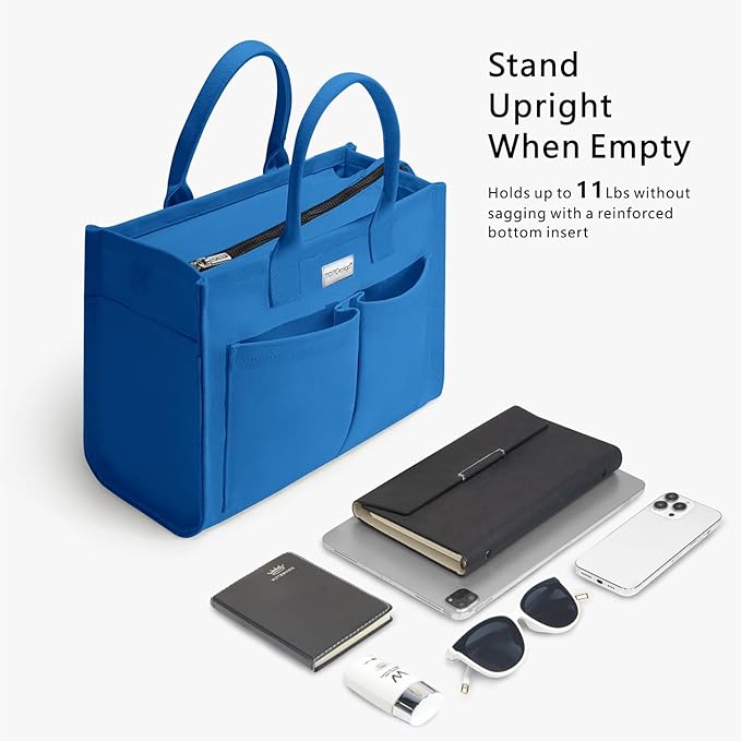 TOPDesign Heavy-Duty Canvas Tote Bag for Women, Adjustable Crossbody/Shoulder Handbag with 9 Pockets, Everything Tote