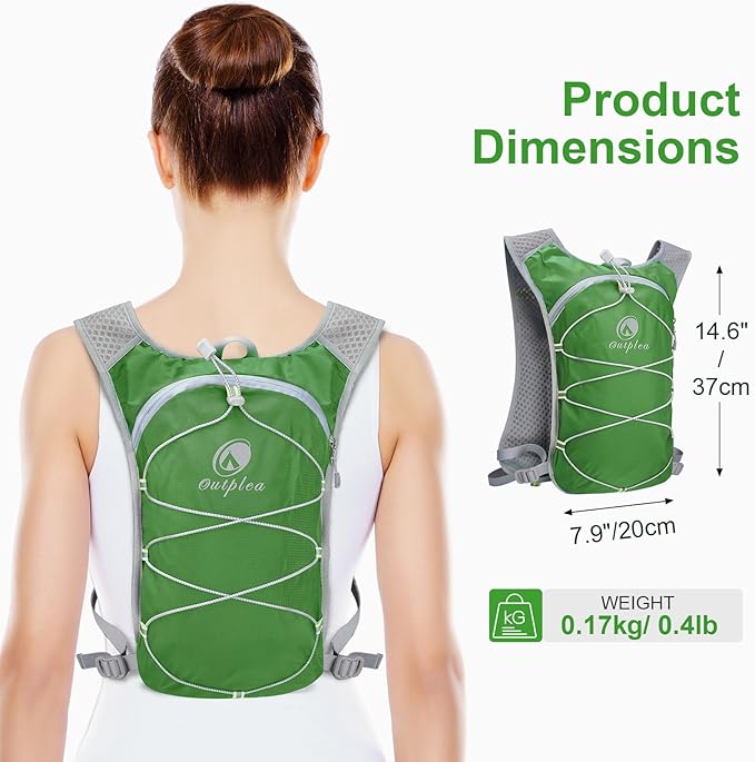 Small Lightweight Running Hydration Vest with 2L Water Bladder for Race, Lightweight Water Backpack Hydropack for Hiking