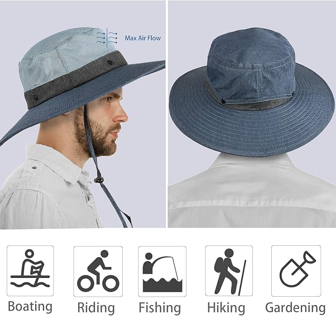 Solaris Sun Hat with Neck Flap, UPF 50 Sun Protection Lightweight Sun Cap for Men Women, Wide Brim Hat for Fishing Hiking
