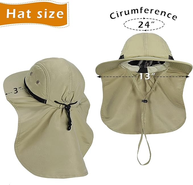 Solaris Sun Hat with Neck Flap, UPF 50 Sun Protection Lightweight Sun Cap for Men Women, Wide Brim Hat for Fishing Hiking