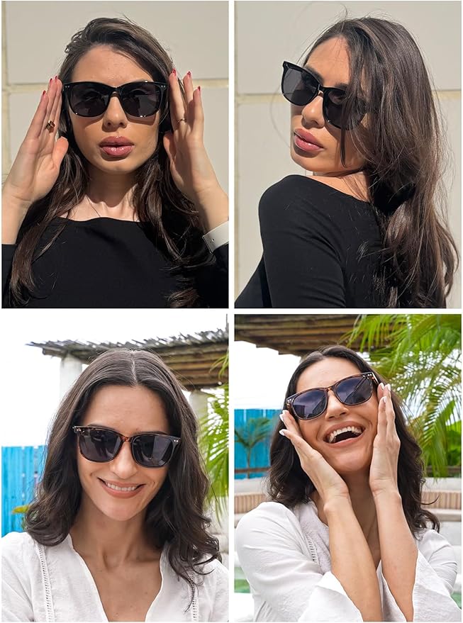 Wzerry Sunglasses for Women Polarized, Sun Glasses Vintage Style Trendy Round UV400 Protection Lens