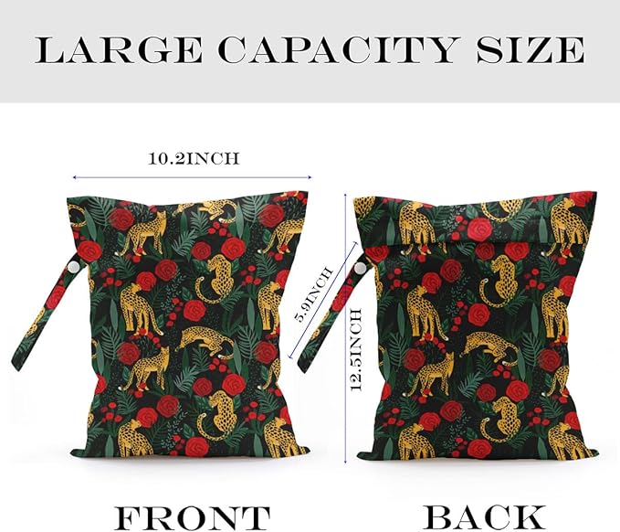 2 Pcs Wet Bag, Wet Dry Bag, Wet Bag for Swimsuit, Travel, Beach, Pool, Diapers, Dirty Yoga Gym Clothes, Toiletries, Makeup Bag, Banana Fruit Decor Banana Lover Gift for Women s.