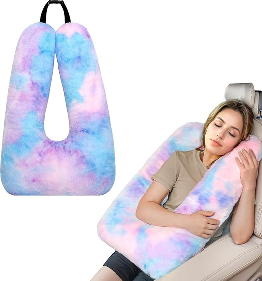 Children Travel Pillow Car Pillow Removable U-Shaped Pillow for Adults to Support Head and Body in The Back Seat of Long Car Trips