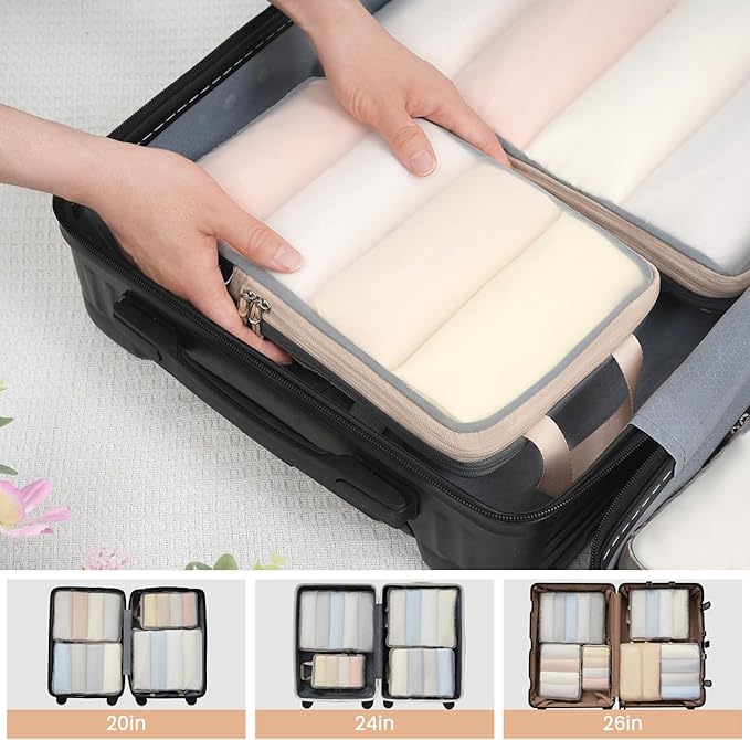 BAGAIL 6 Set Ultralight Compression Packing Cubes Packing Organizer for Travel Accessories Luggage Suitcase Backpack