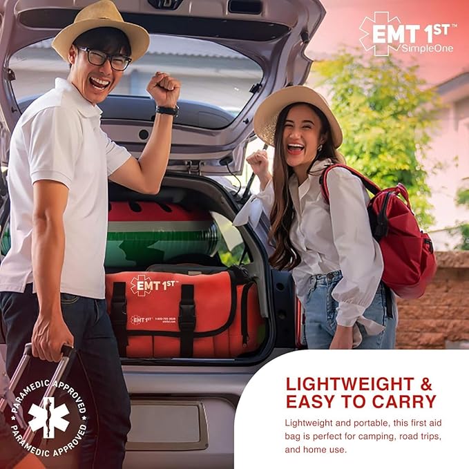 EMT 1st Emergency Responder First Aid Kit | Medical Trauma Bag for Disaster Preparedness | Perfect for Wilderness, Camping, Home, Car, & Office | Our Lightweight Kits