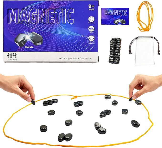 Magnetic Chess Game with Pieces, String, Party & Travel Tabletop Magnetic Strategy Game, Puzzle Strategy Game, Multiplayer, Suitable for Family, Parties, Travel & Camping