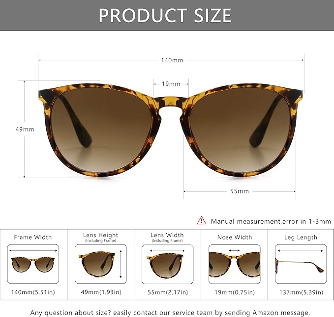 SUNGAIT Premium Vintage Round Sunglasses for Women Men Classic Retro Trendy Style