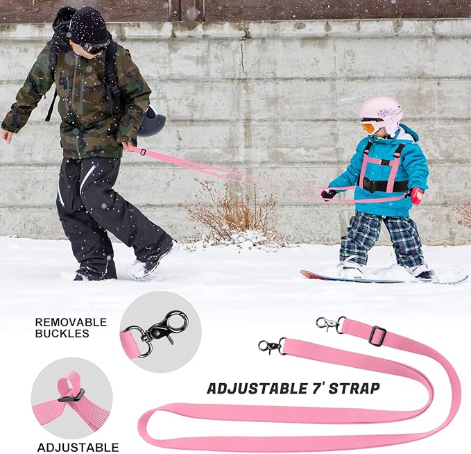 Odoland Kids Ski Snowboard Training Harness Toddler Skiing Harness with Removable Leash Speed Control Teaching for Beginners