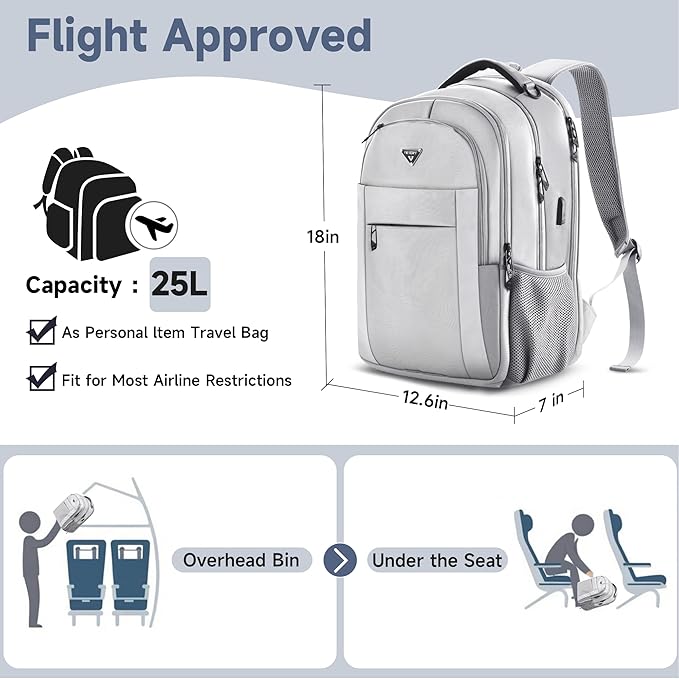 Multipocket TSA Travel Laptop Backpack for Men & Women, Anti-Theft Work Business Backpack with USB Charging Port, Airline Approved Personal Item Bag,Water-Resistant Computer Bag Fits 16 Inch Notebook