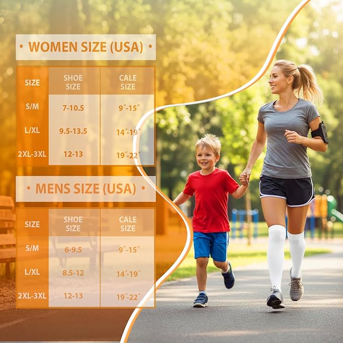 Graduated Compression Socks for Women&Men 20-30mmhg Knee High Socks Travel Hiking Running Stocking