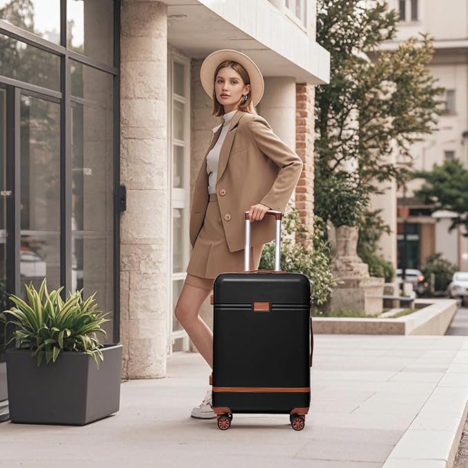 Krute Luggage Sets 5 Pieces Suitcase Set Hard Shell Carry On Luggage with Spinner Wheels TSA Approved Durable PC+ABS Hard Side Suit Case